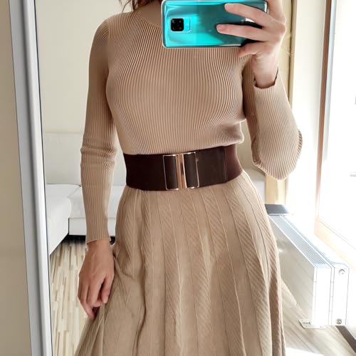 Wide Belt Elastic Stretch Waist Belts for Women Dress2