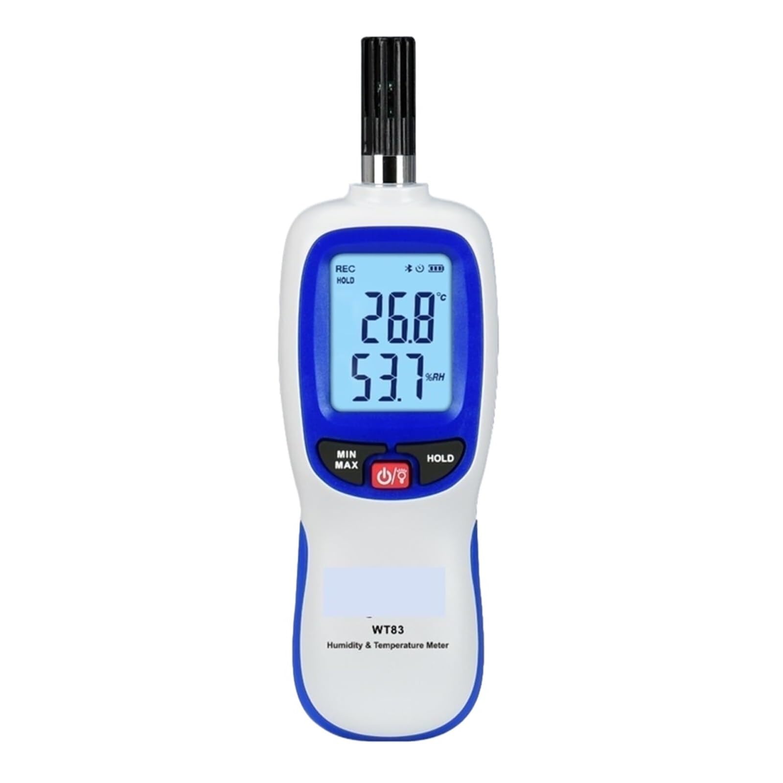 Bluetooth-Thermometer-Hygrometer mit Hintergrundbeleuchtung | MAX/MIN-Datenspeicherung, Taupunkt, Hintergrundbeleuchtung(Wt83)