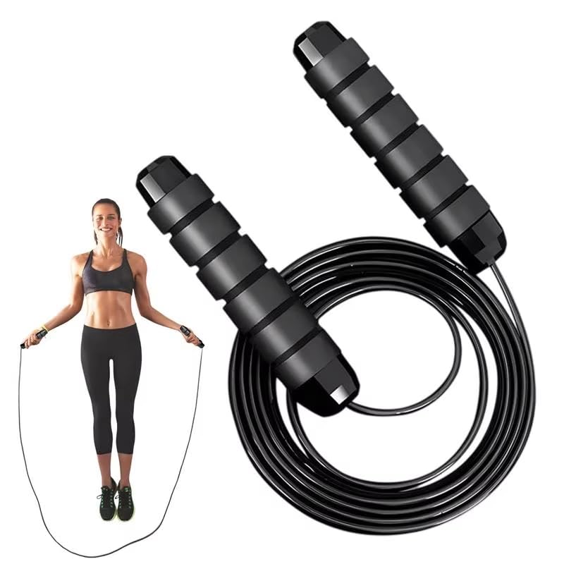 軽量で耐久性のある縄跳び 小学生から大人まで使えるトレーニング用 360度回転ベアリング付き 長さ調節可能 静音設計 ダイエットにも最適 家庭用おおなわとび