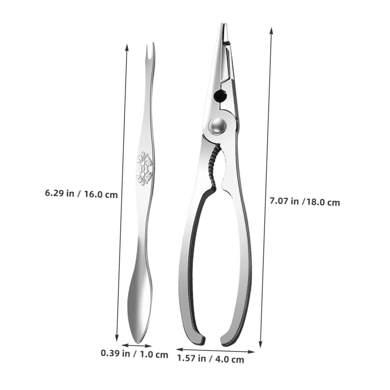 4pcs Stainless Steel Crab Crackers and Forks Heavy Duty Seafood Tools for Effortless Crab Leg Cutting and Artful Meat Removal for Home Use and Outdoor Picnics