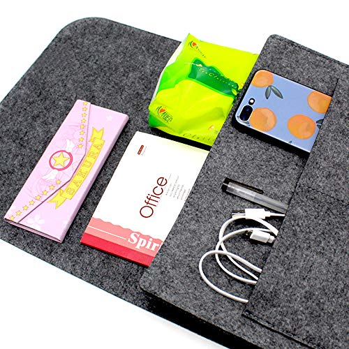 Filz Bett Organizer Betttaschen Zum Einhängen Filzbetttasche Bettaufhänger Organizer Sofa Aufbewahrung Atem Anti-Rutsch Aufbewahrungstasche für Buch, Zeitschriften, iPad, Handy, Fernbedienung Grau - Image 6