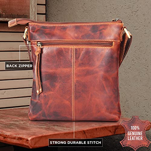 Real Leather Women's Crossbody Bag - Genuine Leather Crossover Purse for Women2