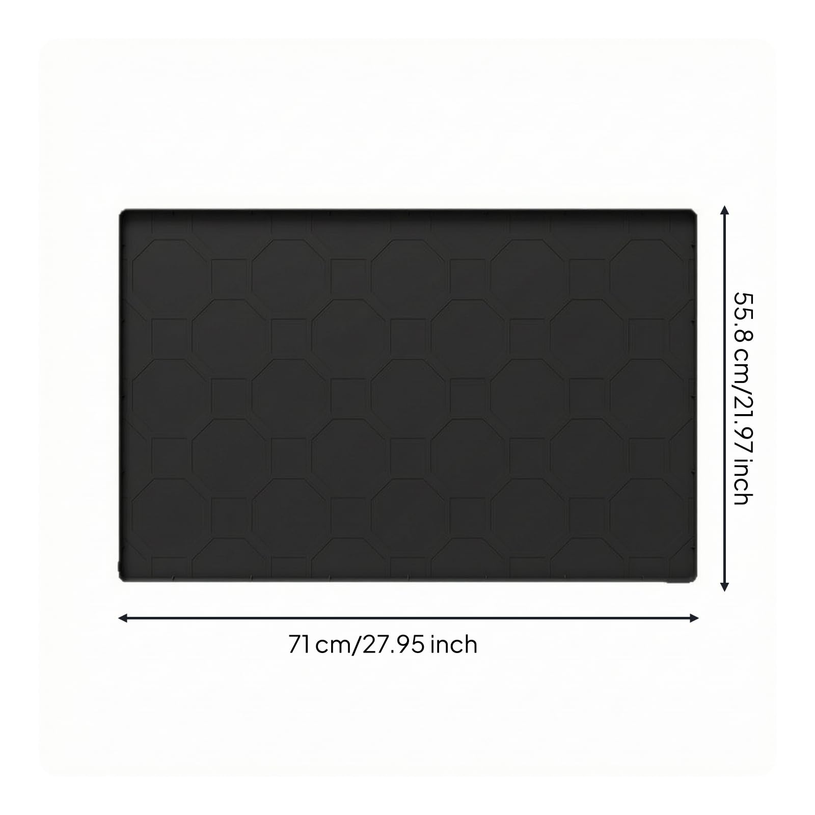Alfombrilla con BOR, Negro, 71 × 55,8 Cm