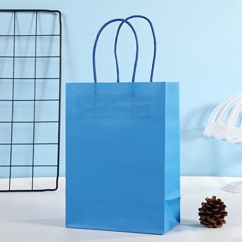 Miniatura 4 de Bolsas de regalo coloridas con asa, bolsas de dulces, galletas, juguetes, bolsas de embalaje de papel kraft con asa, bolsa de recuerdos de fiesta