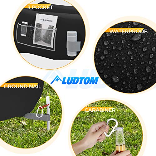 LUDTOM Inflatable Lounger Air Sofa Hammock, 440 lb Portable and Waterproof Ideal Inflatable Pouch Couch for Camping Gear and Accessories for Outdoors Pool Backyard Traveling Black - Thumbnail 3