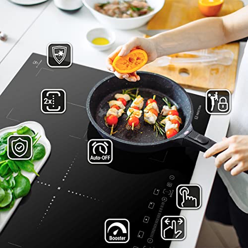 Autarkes Herdset: 60cm Einbaubackofen EB8313ED + 77cm Induktionskochfeld IND7705FZ / Pizzafunktion/Grill/Umluft/Heißluft… – Bild 6