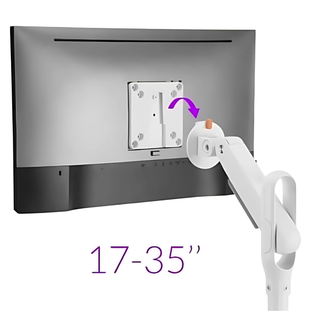 Spacetronik Mobiler TV Ständer Rollbar für 17–35 Zoll Monitor & Fernseher | Mobiler TV Standfuss höhenverstellbar mit 360° Drehung, Kabelmanagement & Federmechanismus, VESA, Traglast 10kg