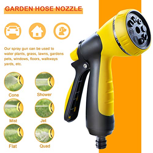 Autsurles Garden Water Nozzle Heavy Duty Aluminum Alloy Adjustable 8 Patterns High Pressure Sprayer Hose Nozzles With Thumb Control Best For Outdoor Watering Garden And Washing Pets Car #TOP2