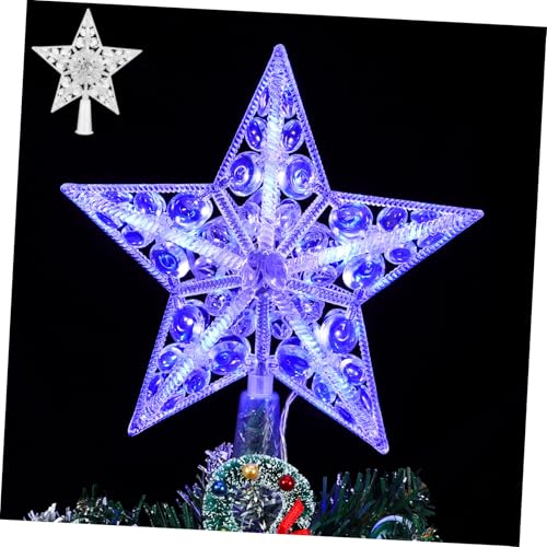 TOPBATHY Guirlande Lumineuse LED Étoile pour Sapin de Noël Décoration d'arbre Petites Étoiles Lumineuses Lumière Bleue 17 Cm Type Batterie Usage Fête et Décoration Intérieure