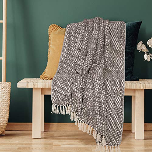 EHC Super Soft Cotton Große Überwurfbezüge Bis zum 2-Sitzer-Sofa oder Doppelbett-Braun – Bild 3