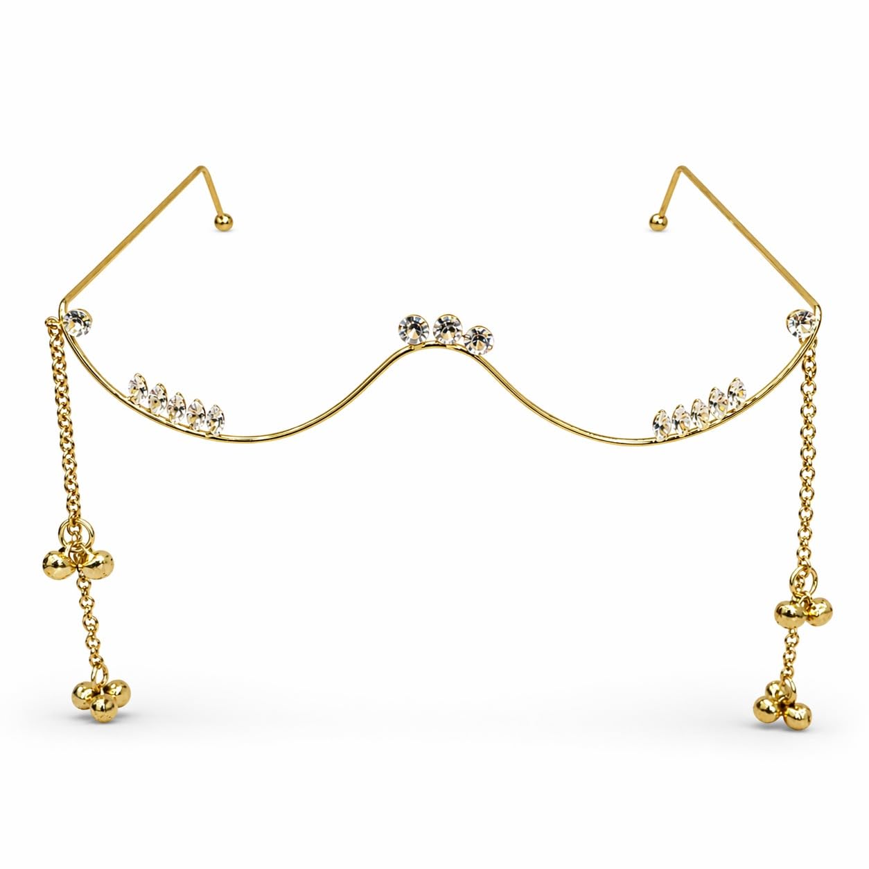 gc premium jewellery Gold Plated Chain Facelet White Stone Curve Nose Chain Minimal Adjustable Lightweight Elegant Women Girls Style-picture-28