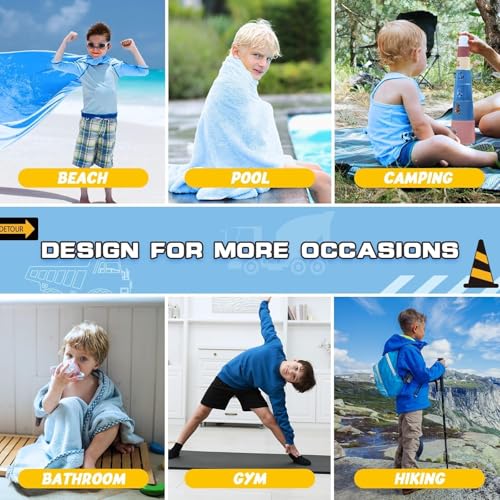 WERNNSAI LKW Strandtuch für Kinder, 76 X 150 cm Sandfrei Handtücher Für Junge, Kinder Schnell Trocknend Badetuch,Ultra Saugfähig Superweich Stranddecke Pool Reisen Schwimmen Handtücher