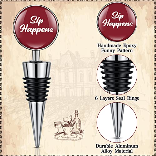 Set Of 5 Funny Wine Stopper Wine Bottle Stopper Wine Gifts Accessories For Women Men Beer Beverage Wine Outlet Cap With Funny Sayings For Gifts Bar Holiday Party Wedding (Classic Color) #TOP2