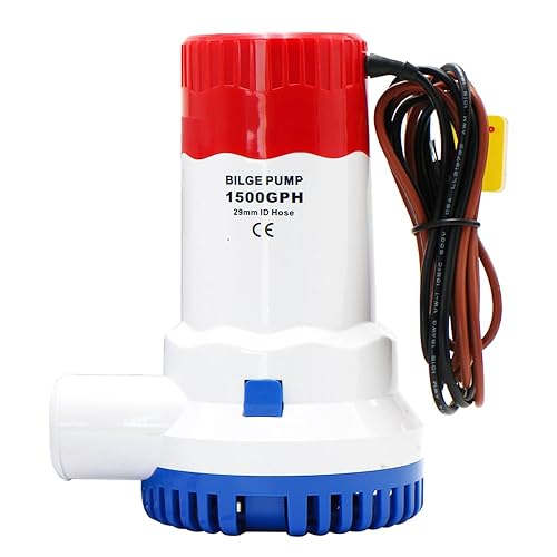 YQMIGU Bomba de sentina de 1500 Gph de 12 voltios, la bomba de agua para barco ocupa poco espacio y tiene un sonido silencioso, adecuada para barcos