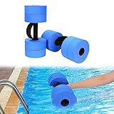 Hikeen Aquatic Exercise Dumbbells Water Dumbbell Pool Resistance Aquatic Fitness Barbells with 4 High-Density EVA Foam Pool Weights Dumbbells, for Water Aerobics Weight Loss (Blue)