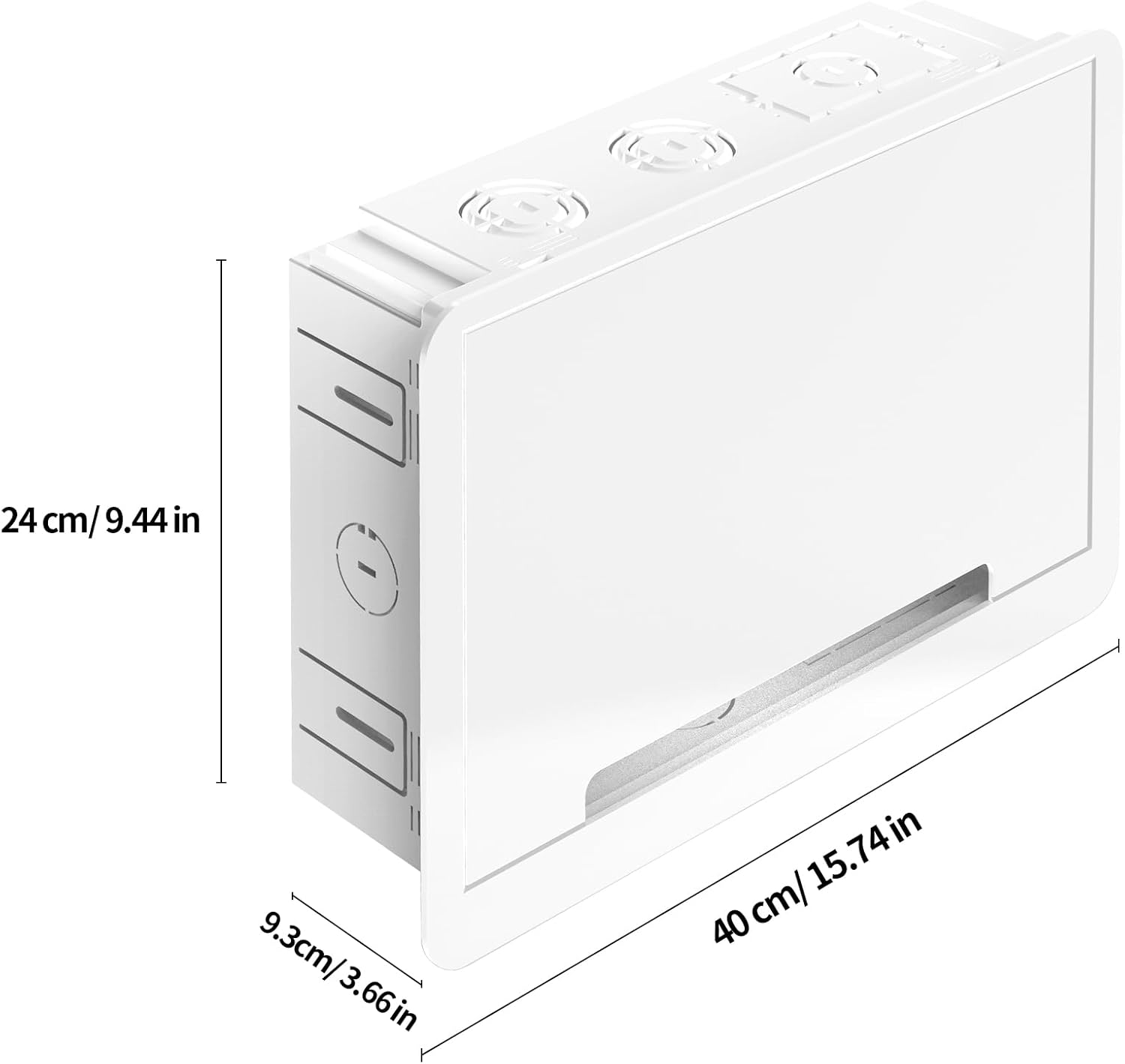 in-Wall TV Box, Media Enclosure, 9 Inches Inwall Cable Management, Organize System Devices, Dual Purpose in-Wall Enclosure for TV Home Theater Box, White