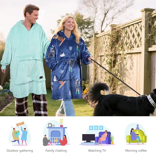 Catalonia Oversized Microfiber Fleece Wearable Blanket Hoodie — view 6