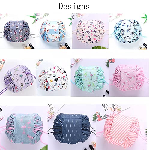 Image of Maharsh Polyester Convenient Waterproof Multifunction Portable Lazy Travel Cosmetic Large Capacity Storage Bag Travel Pouch With Drawstrings (White), 12 Cms