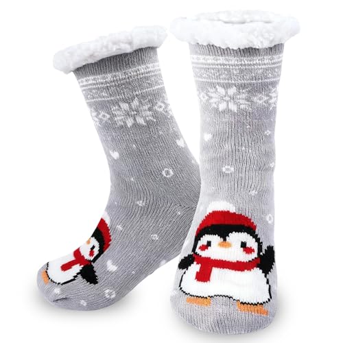 Awroutdoor Hüttensocken Kuschelsocken Damen mit Antirutsch...
