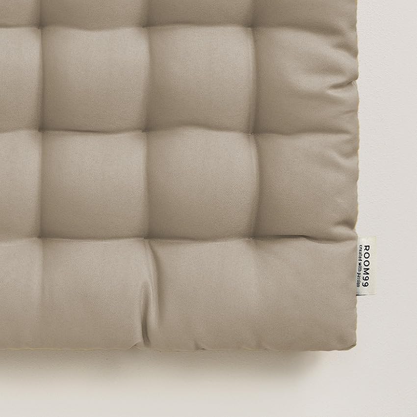 ROOM99 Aura Stuhlkisse 40 x 40 x 4,5 cm Sitzkisse Sitzpolster mit bändern Zierkissen Stuhl Boden Bodenkissen Kissen Outdoor Indoor Wohnzimmer Beige, 1 Stück – Bild 2