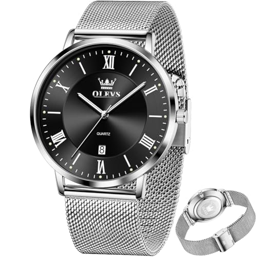Image of OLEVS Mens Gold Watches Analog Quartz Business Dress Watch Day Date Stainless Steel Classic Luxury Luminous Waterproof Casual Male Wrist Watches