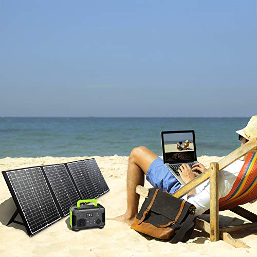PAXCESS RV Solar Panel, 120W 18V Portable Folding Solar Panel with USB QC 3.0, Type C Output, Off-Grid Emergency Power Supply for RV Camping Travel Outdoor Backup