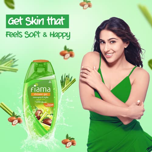 Image of Fiama Body Wash Shower Gel Lemongrass & Jojoba, 250ml, Body Wash for Women and Men with Skin Conditioners for Smooth Skin & Gentle Exfoliation, Suitable for All Skin Types