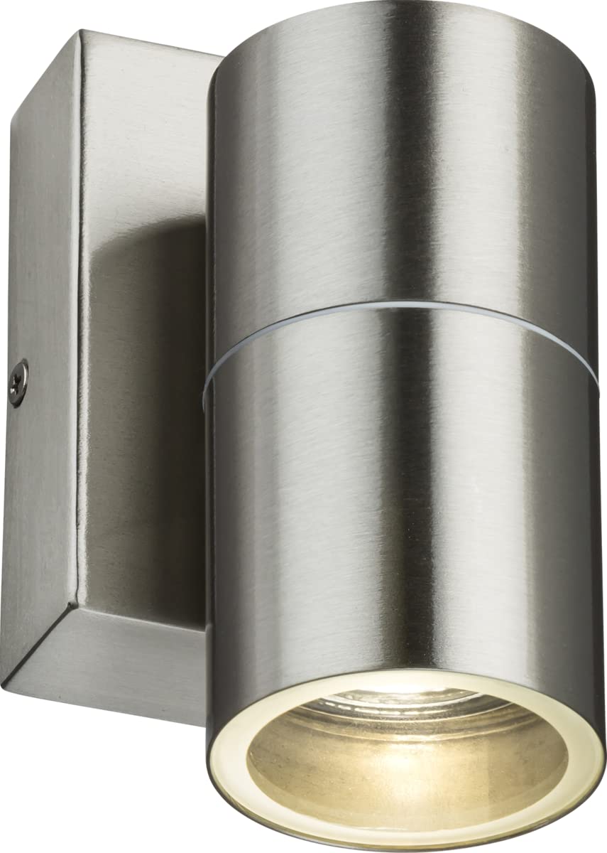 Knightsbridge 230V IP54 GU10 Fixed Single Wall Light with Photocell Sensor - Brushed Chrome