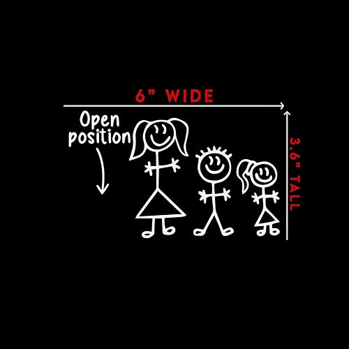 Miniatura 4 de Calcomanía Position Open de muñecos de palitos de familia de 6" para computadora portátil, auto, laptop (color blanco)