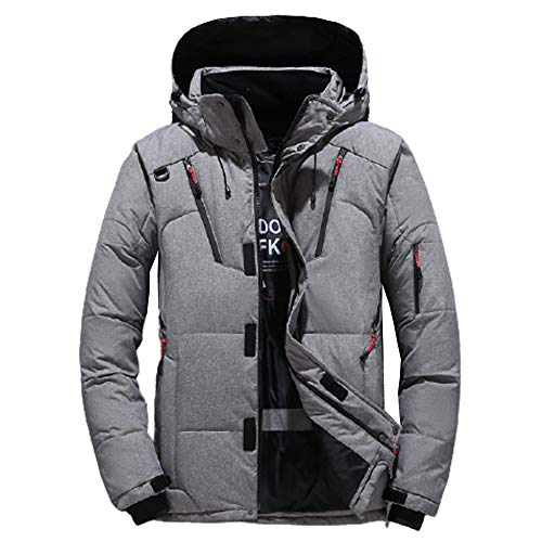 Doudoune d'hiver pour homme AKT veste en duvet de canard thermique noire pour le grand froid