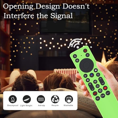 Gavyqier 1PC Cover fits for TCL RC923A FMB1,Silicone Protective Controller Sleeve for RC813A FMB1 2025 QM6K QM7K TV Remote Glow Green — view 4