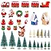 Produktbild Mini Weihnachtsbaum 35Pcs Weihnachts-Miniatur-Ornament-Kits Mini-Weihnachtskiefern Gefrostete Sisalbäume Weihnachtsmann-Weihnachtskranz Rentier Niedliche Ornamente für verschneite Winterfee Hausgarten