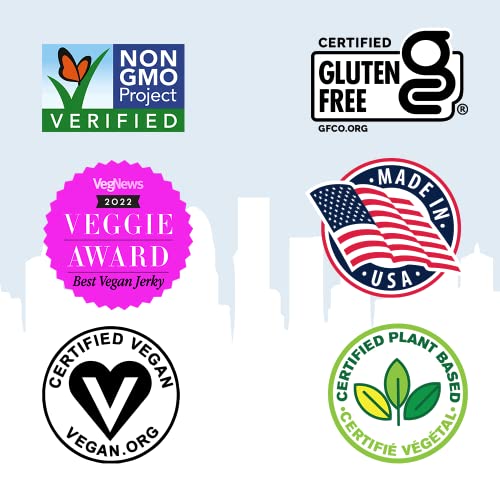 Image of Louisville Jerky Co. Smoked Black Pepper Vegan Jerky, 3 oz, 10-Pack | 5g Protein, Plant-Based Protein Snack, Vegetarian Jerky, Meatless, Savory, Ready-to-Eat, Vegan Beef Alternative, Travel Ready