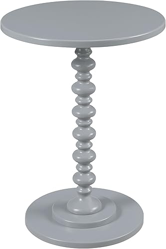 Vista 8 de Convenience Concepts Palm Beach Mesa de Husillo de 17.75" – Mesa auxiliar redonda tradicional para sala de estar, mesa auxiliar de madera maciza
