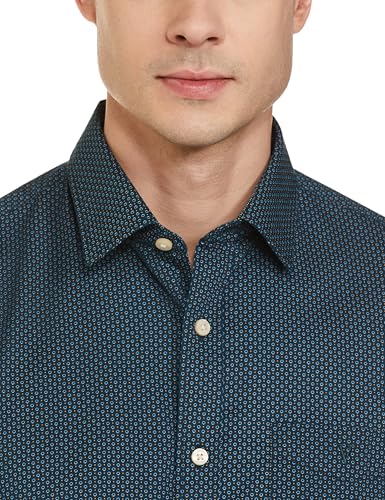Image of Van Heusen Casual Printed Shirt for Men| Premium Cotton| Half Sleeves| Slim Fit |Breathable Fabric
