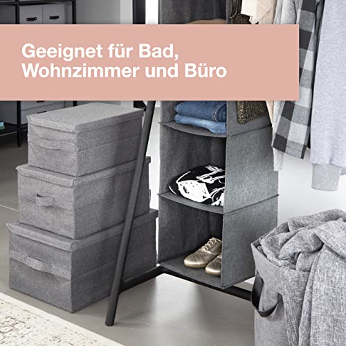 BIGSO mittelgroße Aufbewahrungsbox mit Deckel und Griff – Schrankbox aus Polyester und Karton in Leinenoptik – Faltbox für Kleidung… – Ansicht 6