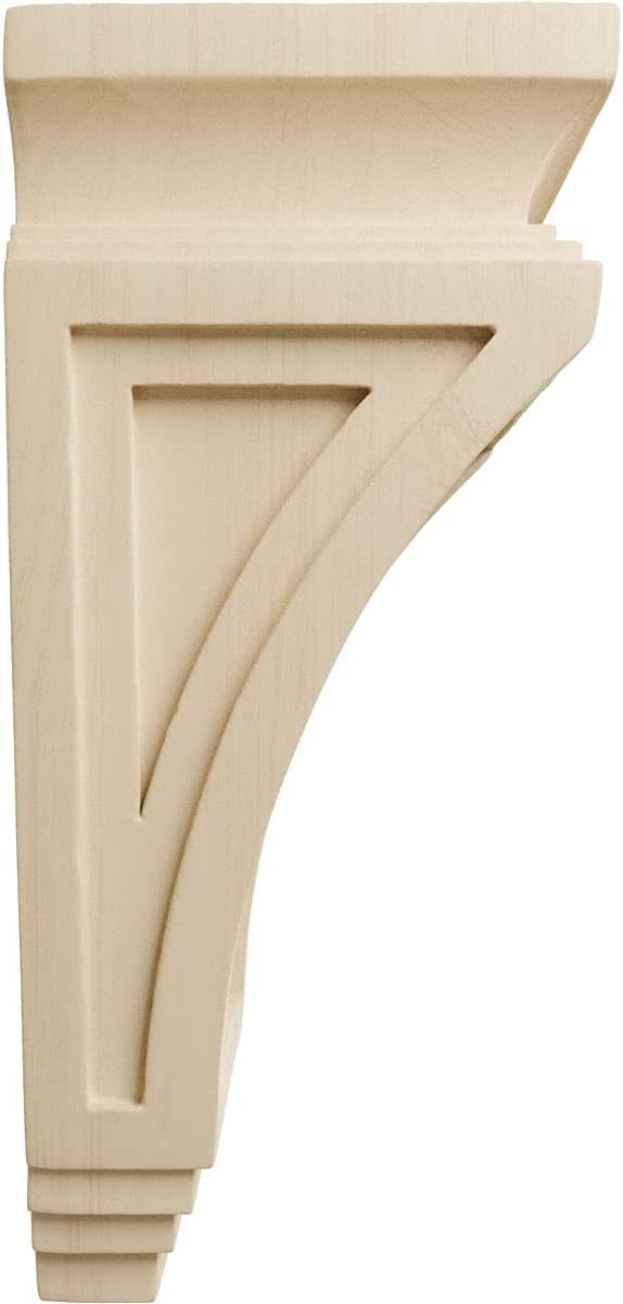 Ekena Millwork COR06X04X09ARRW Arts and Crafts Wood Corbels, 6"W x 4"D x 9"H, Rubberwood - Millwork Corbels - 