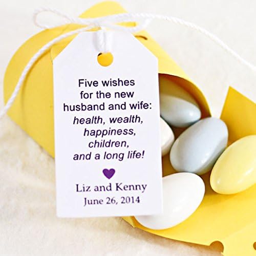 Traditional Wedding Poem Favor Tag, Personalized, Custom, Jordan Almond Tag – 25 Tags