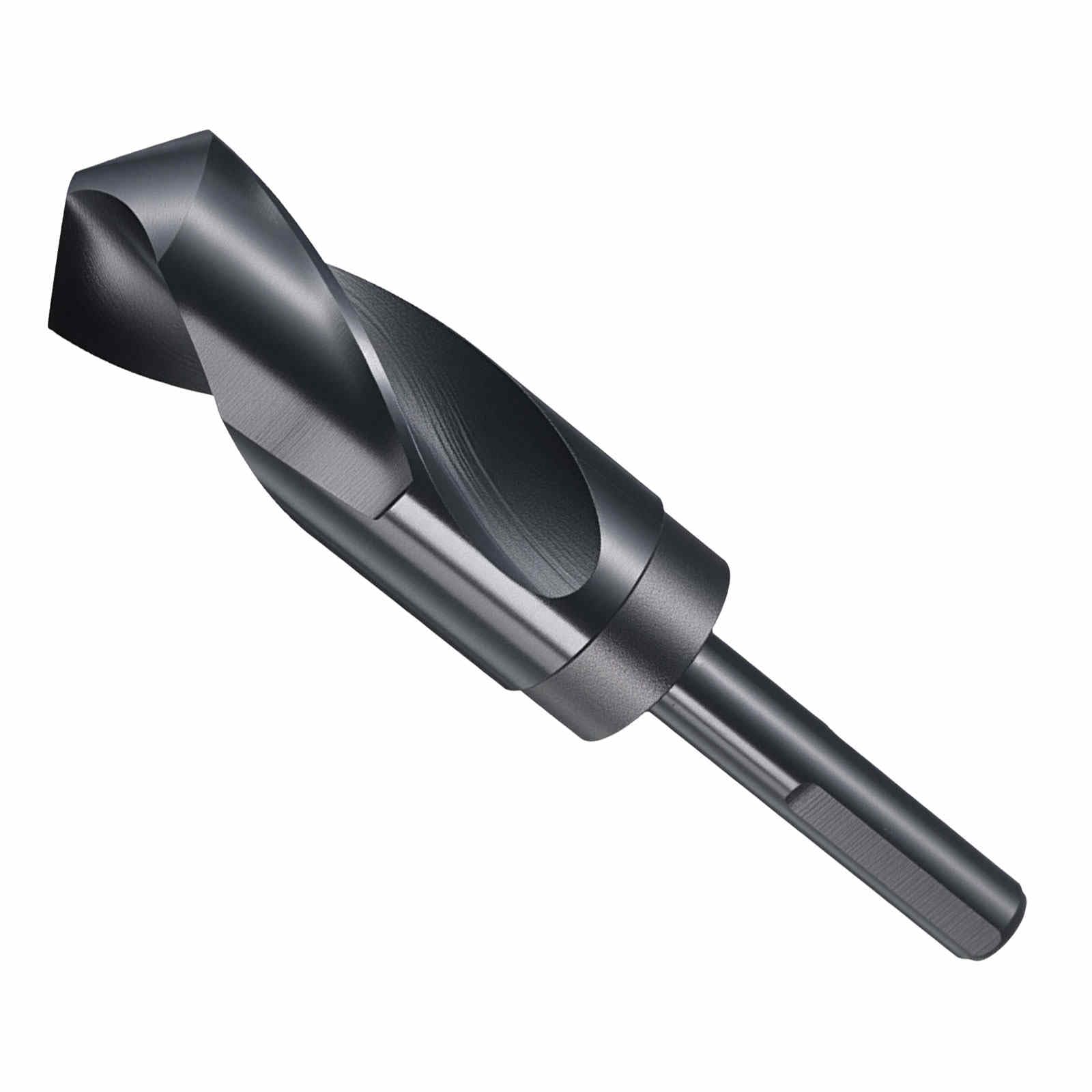 CoCud Drill Bit, 1-11/64" Cutting Diameter (29.766mm), 1/2" Reduced Shank 3-Flat 4341 HSS Nitriding Black 118° Cutting Angle Bits - (Applications: for Drilling Plastic Wood) — image 1