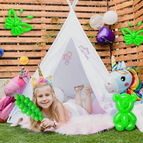 Image of 100Pcs Green 260 Balloons, Long Balloon for Tying Balloon Arch, Long Skinny Balloons for Twisting Ballons Animal balloons Birthday Party Wedding Festival Decorations