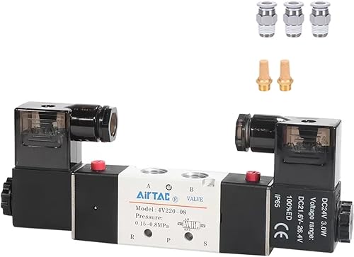 Válvula solenoide AirTAC 4V420-15 AC110V 12 "PT Doble Solenoide 52 vías Aire Neumático Piloto interno 21-114 PSI 5 Puerto 2 Posición Tiene Función