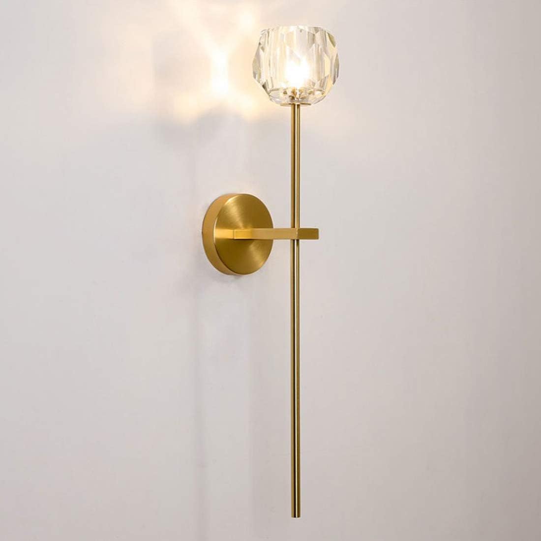 Free Shipping 🛒 APBEAMLighting Crystal Ball Wall Sconce Brass Gold Modern Bedside Wall Lighting with Globe Lampshade for Bedroom Hallway Living Room