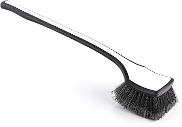 Detail Factory - Fender Well Brush - Ergonomic ProGrip Handle, Stiff Synthetic Bristles, Ergonomic Design, Clean Your Wheel Wells with Ease - Black Ice