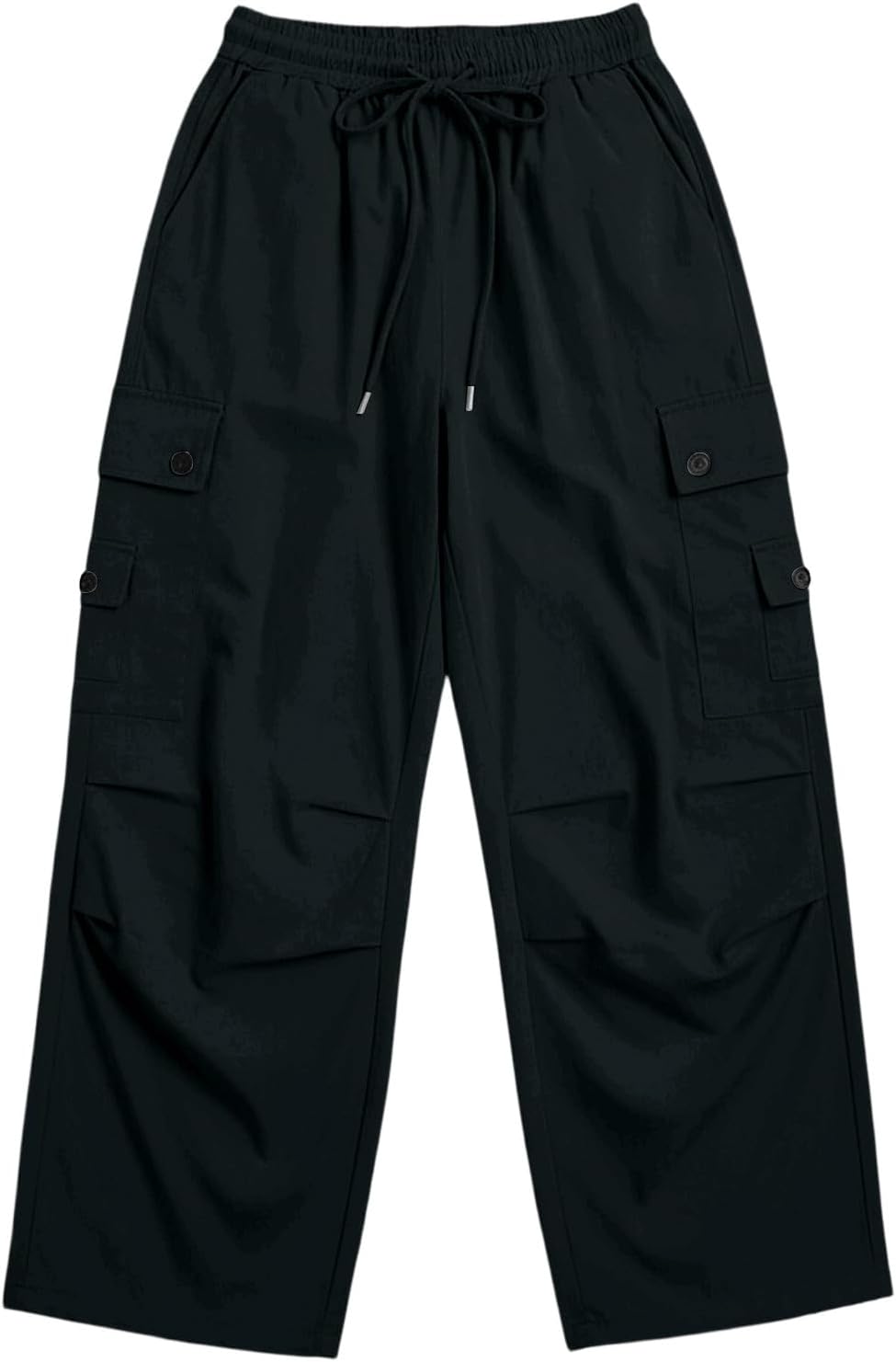 Cargo Pants for Women with Pockets Drawstring High Waist Lightweight Hiking Casual Streetwear Baggy Wide Leg Pants