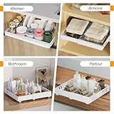 2 Pack Expandable Pull Out Cabinet Organizer Adhesive, Peel And Stick Slide Out Drawers for Kitchen Cabinets,Cabinet Pull Out Shelves For Kitchen Pantry Organization Adjustable Width 12.6"-21" - Image 8