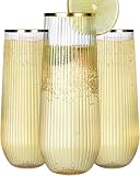 UN SEUL SET : Comprend 12 flûtes à champagne sans pied de 27 cl, idéales pour servir vin, champagne, whisky, cocktails, eau, jus de fruits et plus encore.