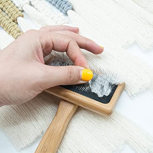 YWNYT 2pcs Wool Carders, Dog Brush Grooming Pet Slicker Brush Wood Wool Carding Brushes Needle Felting Tools for Dogs Cats - Image 2