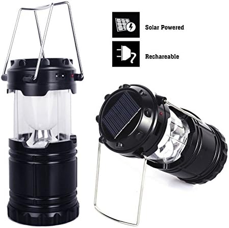 HappyCell Solar Charger Camping Lantern, Portable LED Outdoor Lighting Camp Tent Lamp with USB Charger Port and Build-in Rechargable Battery 1800mAh (Lamp Accessories)