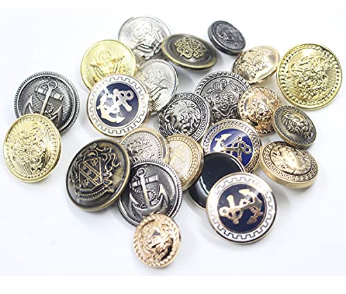 14 Pieces Metal Blazer Button Set - Eagle Badge - For Blazer, Suits, Sport Coat, Uniform, Jacket (Gold 15Mm 20Mm #TOP4