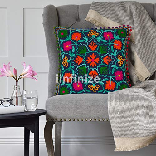 iinfinize Set 5 Stück Hippie Quaste Kissenbezüge marokkanische Baumwolle Kissenbezüge Dekorative Sofa Sham 40,6 x 40,6… – Bild 8